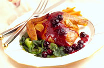 Roast Cornish Hens with Sautéed Blueberries