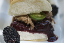 Blackberry Pork Slider on Hawaiian Roll