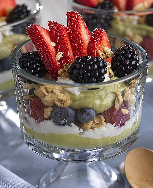Avocado Mixed Berry Parfaits photograph