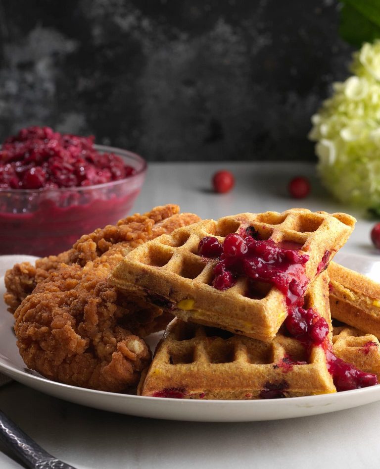 Savory Corn and Cranberry Waffles photograph