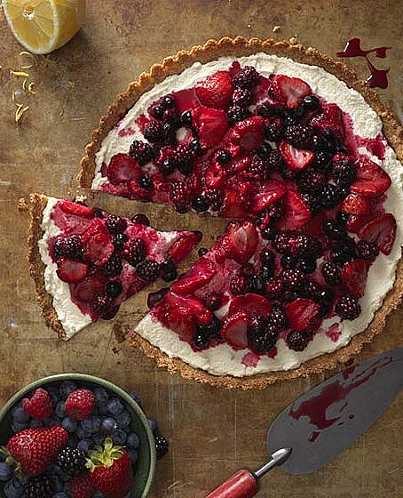 Roasted Berry Mascarpone Tart photograph