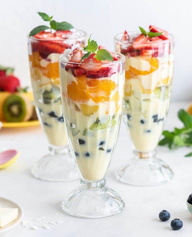 Rainbow Fruit Parfait with Lemon Pudding photograph