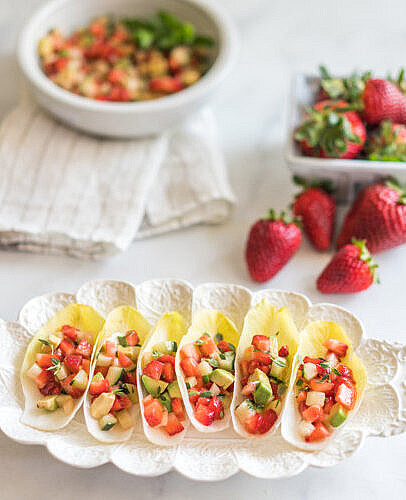 Endives Stuffed with Strawberry Salsa photograph