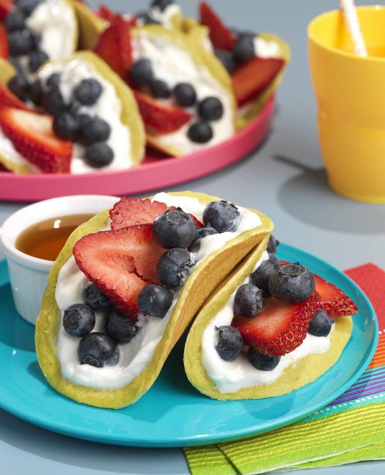 Avocado Pancake Breakfast Tacos with Berries photograph