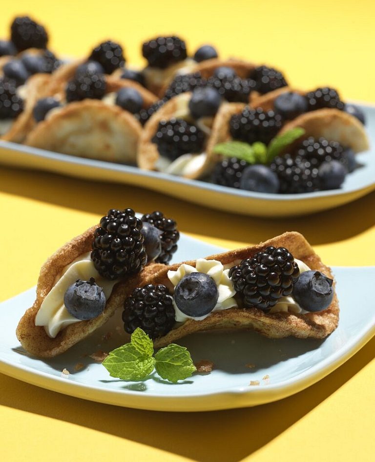 “Black and Blue” Berry Dessert Tacos photograph