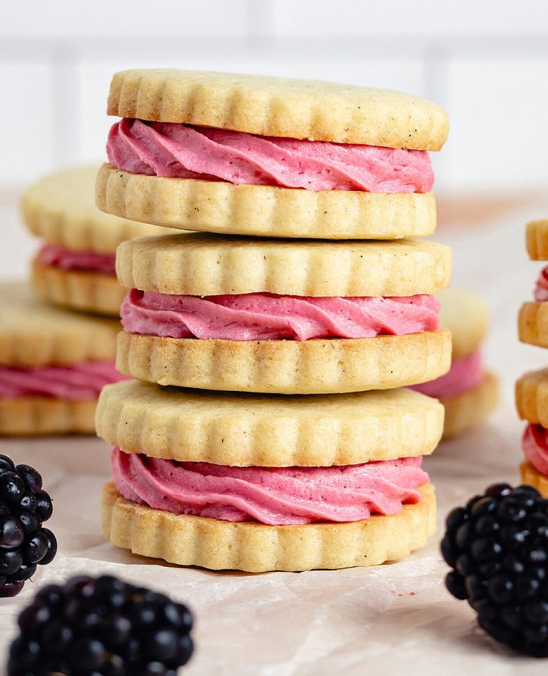 Blackberry Shortbread Sandwich Cookies photograph