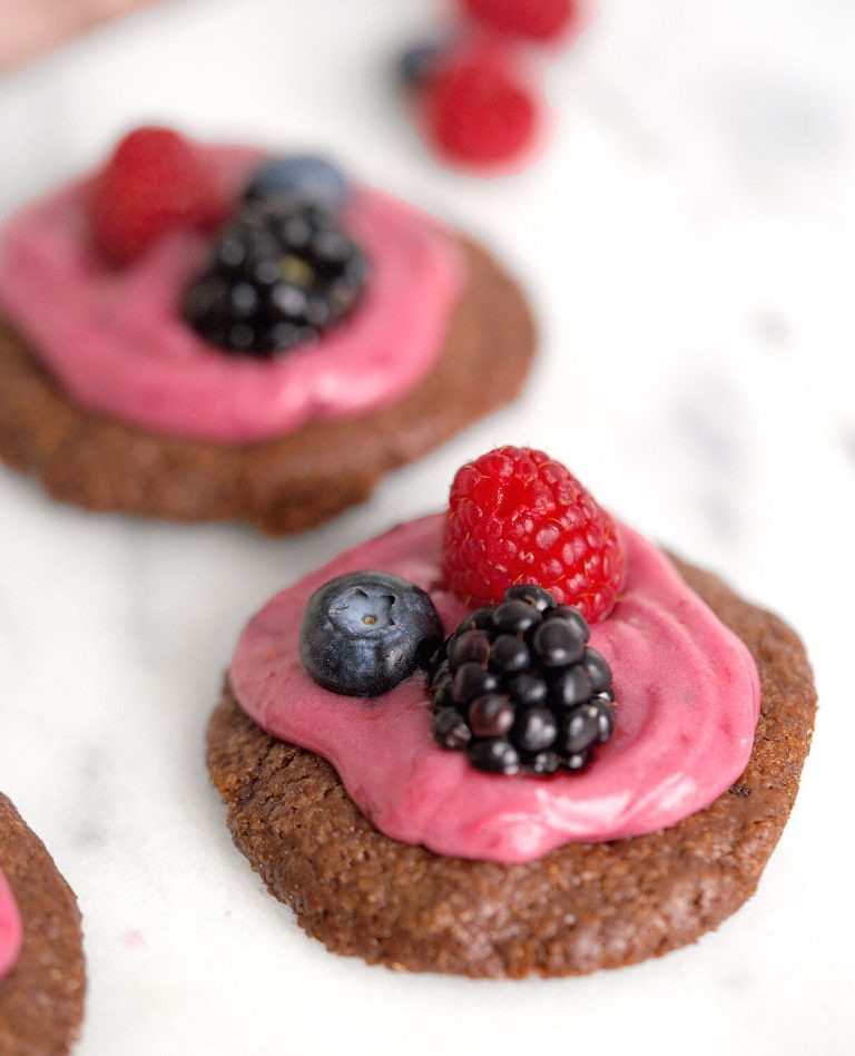 Mixed Berry White Chocolate Frosted Cookies photograph