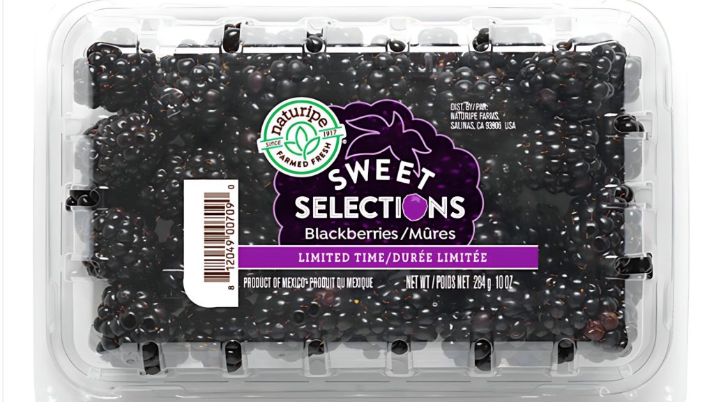 naturipe sweet selections blackberries in clamshell packaging