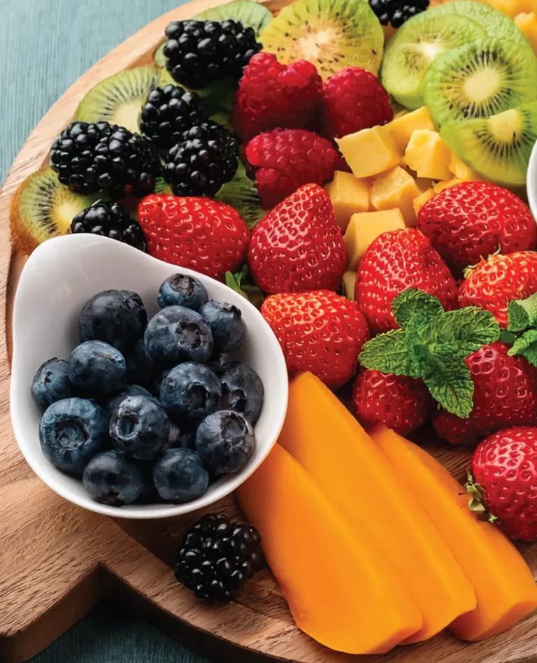 charcuterie board of assorted fresh fruits