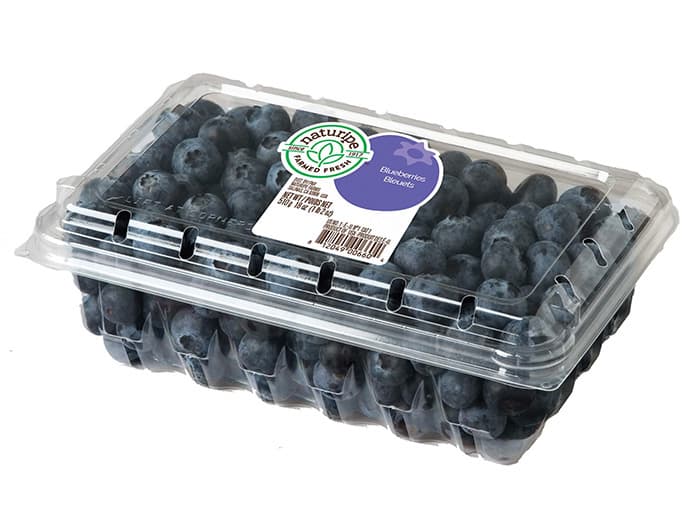 package of blueberries in clamshell