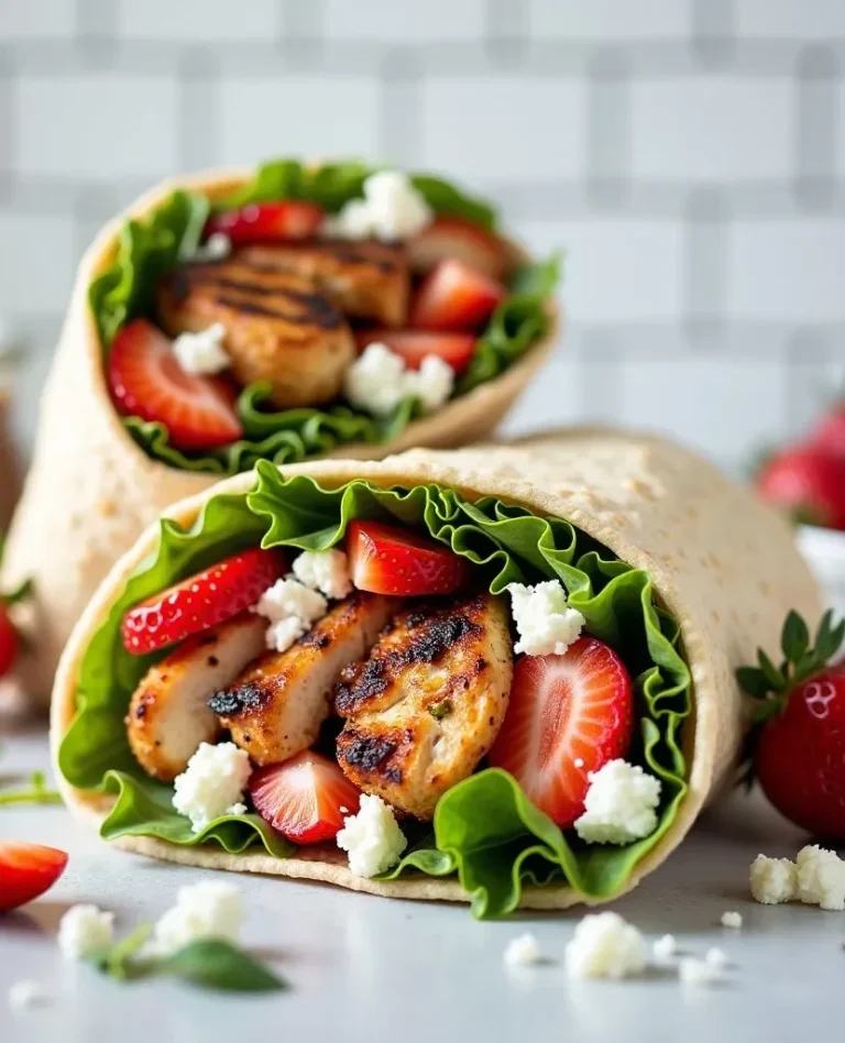 Springtime Strawberry Balsamic Grilled Chicken Salad Wrap
