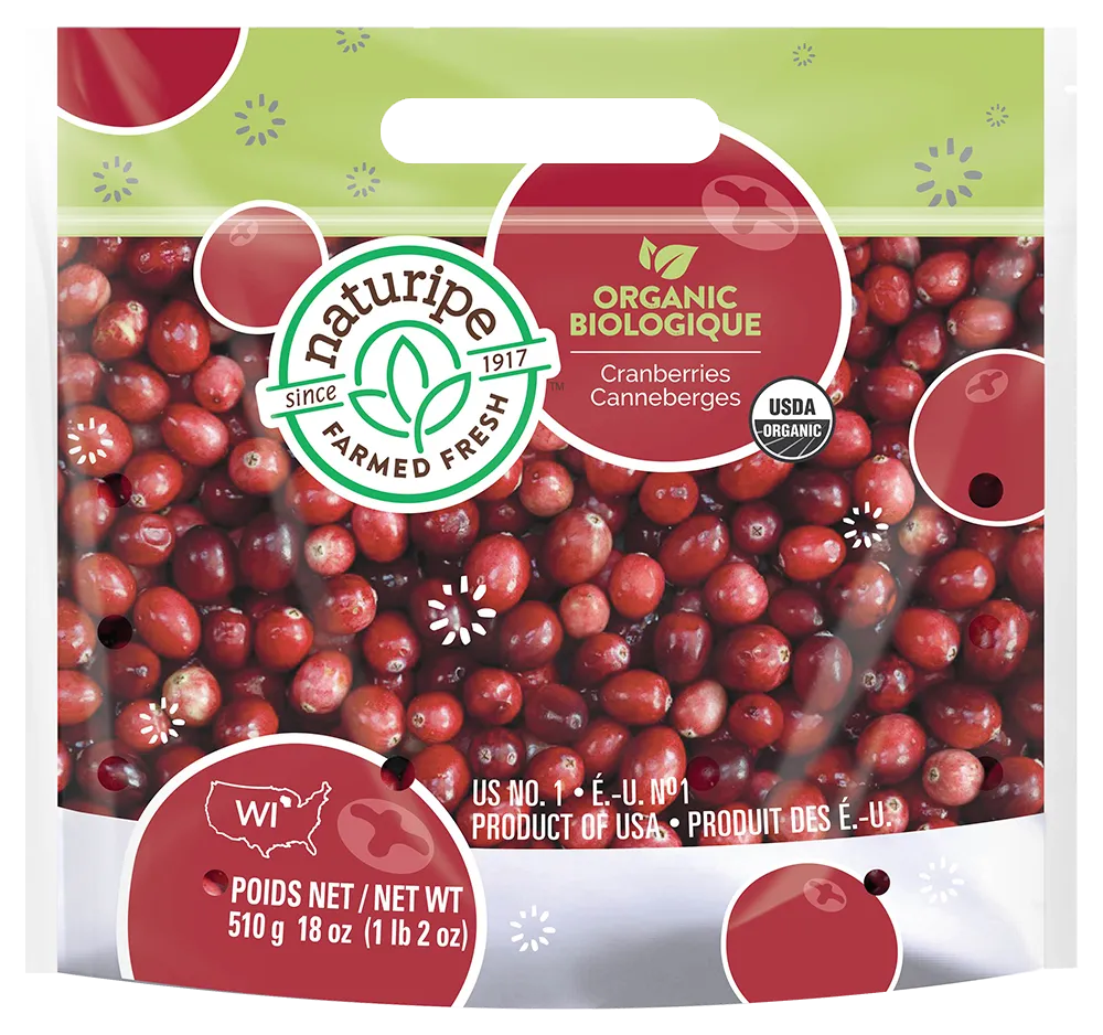Nautripe Organic Cranberries in bag